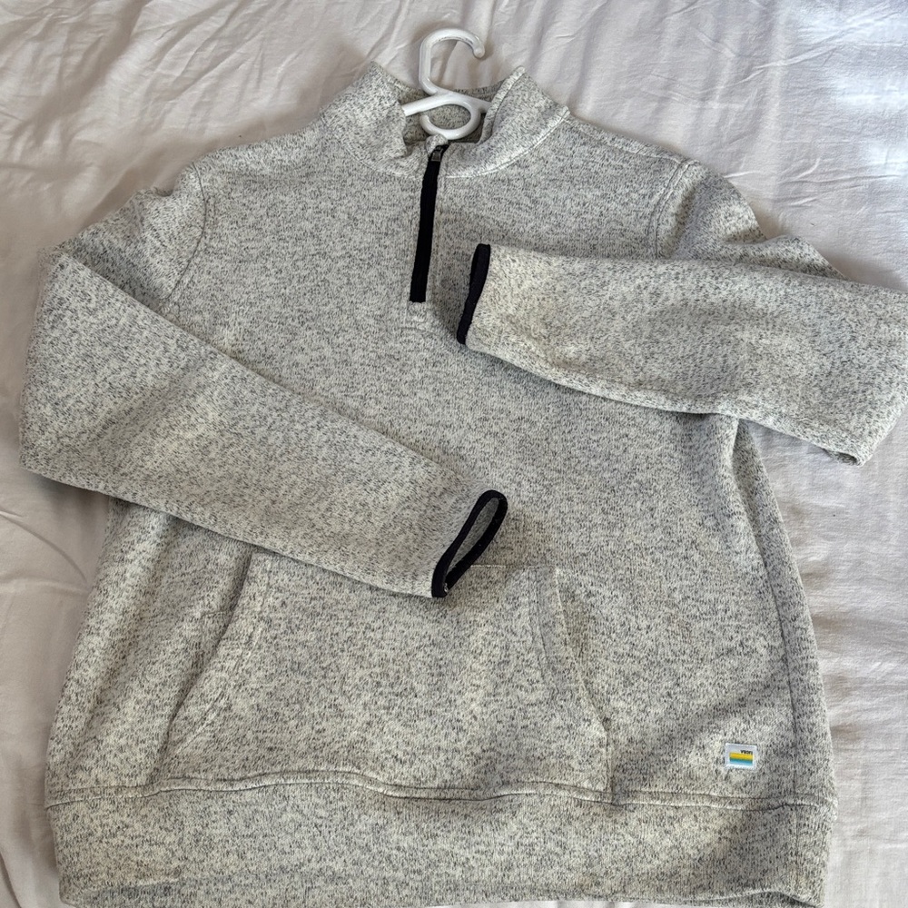 Vuori Men's Light Gray Zip-Up Sweater